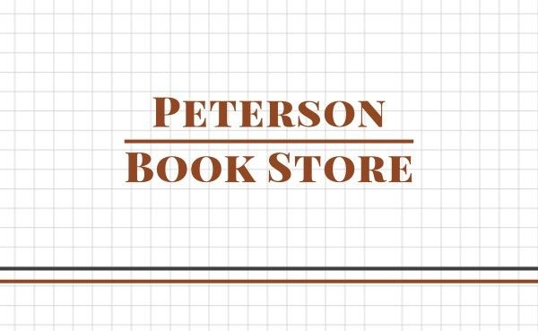 White Brown Simple Book Store Business Card