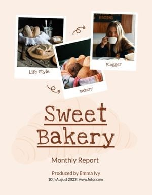 marketing, business, company, Bakery Monthly  Report Template