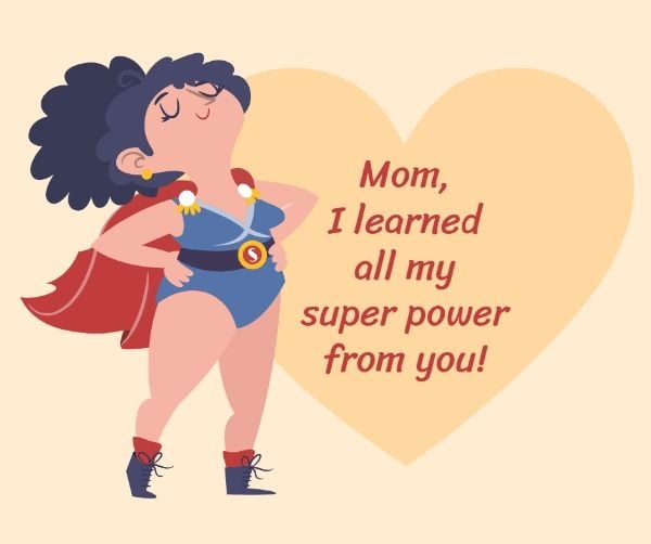 mommy, mum, mom, Superwoman mother's day Facebook Post Template