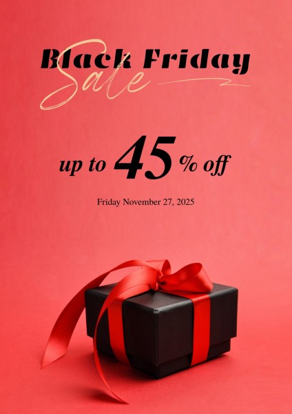 Red Black Friday Sale Promotion Shopping 英文海报