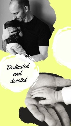 Yellow Dedicated And Devoted Dad Photo Collage 9:16