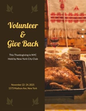 invitation, charity, organization, Thanksgiving Volunteering Event Program Template
