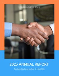 蓝色和橙色 Facebook 营销年度报告 报告