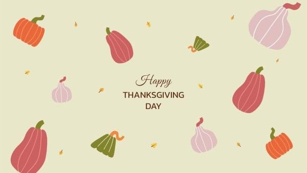 greeting, autumn, fall, Yellow Illustration Thanksgiving Pumpkins Pattern  Desktop Wallpaper Template