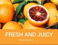 fruit, best before, photo, Orange Simple Fresh And Juicy Label Template