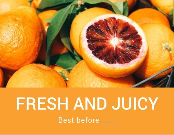 橙子简单新鲜多汁 标签