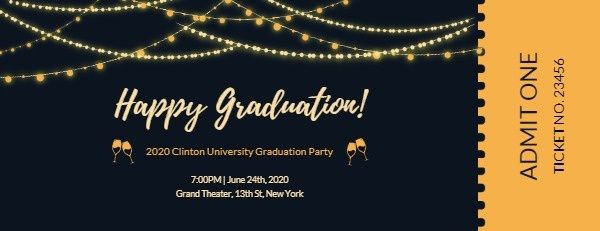 happy graduation, dinner, school, Graduation Party Ticket Template