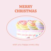 ピンククリスマスケーキデザートブランディングセールポスト Instagram投稿