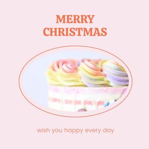 ピンクのクリスマスケーキデザートブランディングセールポスト Instagram投稿