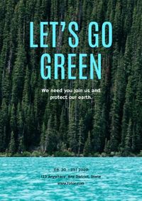 绿色地球保护 英文海报