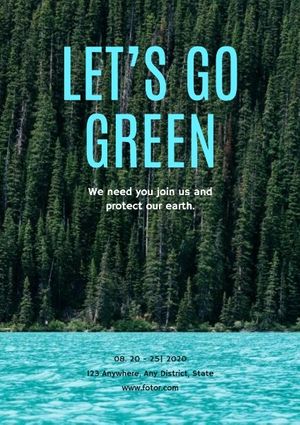 绿色地球保护 英文海报