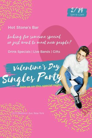 valentines day, valentine day, parties, Valentine's Day Singles Party Pinterest Post Template