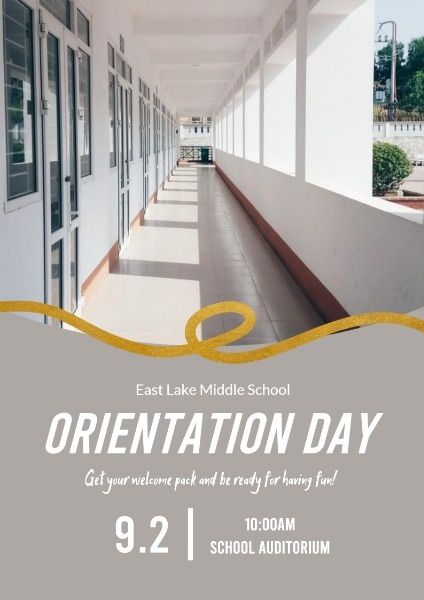 back to school, study, learning, Modern Orientation Day Poster Template