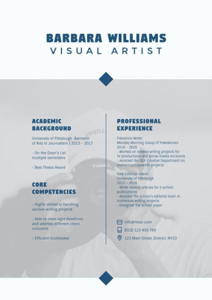 document, artistic, designer, Visual Artist Grey Simple Resume Template
