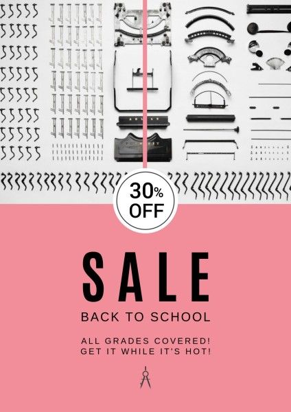 sales, posters, promotions, Back to School Stationery Promotion Poster Template