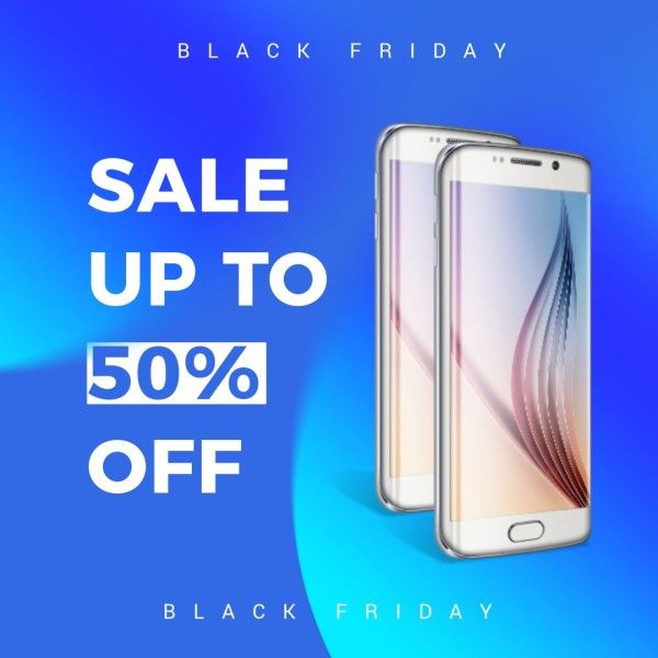 promotion, style, commercial, Blue Mobile Phone Black Friday Sale Instagram Post Template