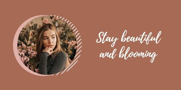 beautiful, blooming, life style, Brown Fashionable Girl Photo Twitter Post Template