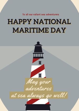 sailing, lighthouse, festival, National Maritime Day Poster Template