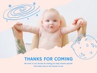 Pink Baby Shower Thank You Card