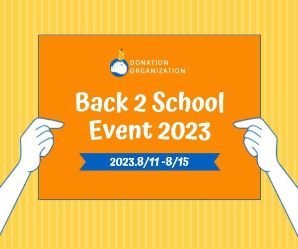 education, organization, donation, Back To School Fundraising Event Facebook Post Template