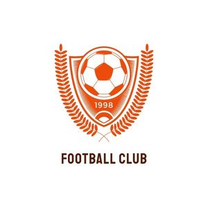football logo, soccer, club, Orange Shield Football Team Logo Template
