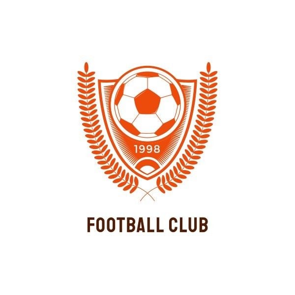 football logo, soccer, club, Orange Shield Football Team Logo Template