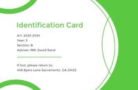 contact, potrait, man, Green College Student Work Pass ID Card Template