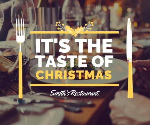 restaurant, tableware, life, Christmas Dinner Facebook Post Template