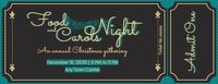 event, bar, gathering, Black Neon Food And Carol Night Party Ticket Template