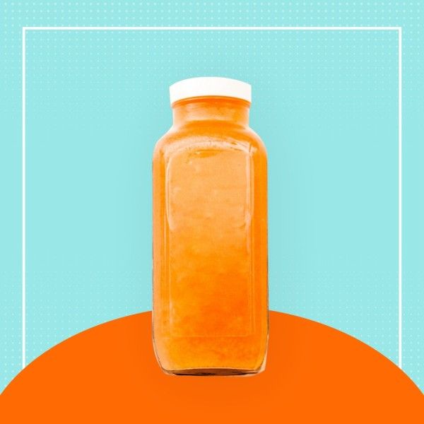 オレンジとブルーのシンプルなジュース 製品写真