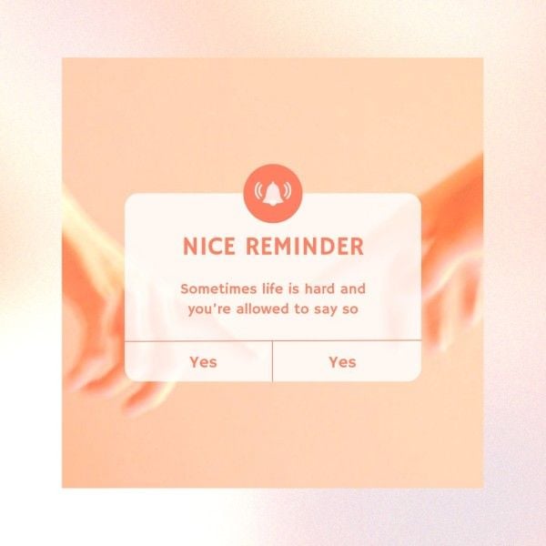 quote, life, love, Gradient Pink Nice Reminders Instagram Post Template