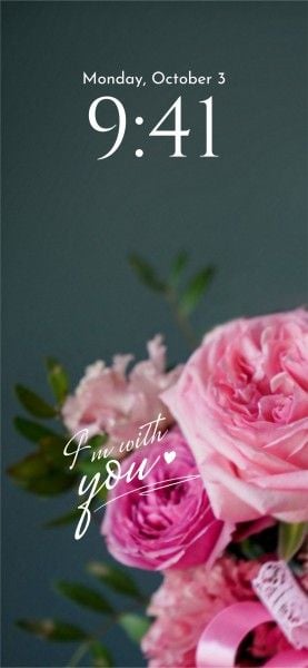 lock screen, home screen, love, Valentine's Day Pink Roses Phone Wallpaper Template