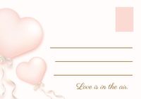 heart, love, valentines day, Simple White Happy Valentine's Day Pink Balloon Postcard Template