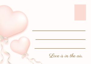 heart, love, valentines day, Simple White Happy Valentine's Day Pink Balloon Postcard Template
