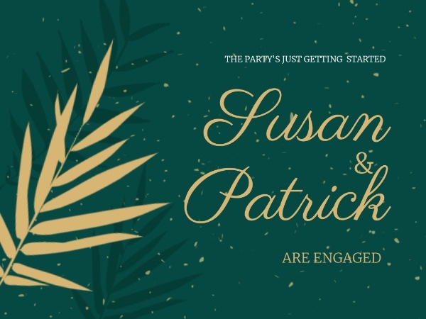 Green Engagement Party Card