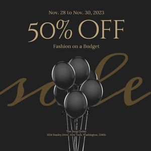 black friday sale, cyber monday, holiday, Black Friday Fashion Sale Instagram Post Template