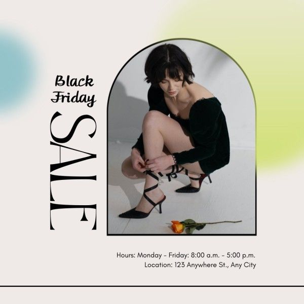 social media, sale, promotion, Simple Fashion Branding Shoes Black Friday Instagram Post Template