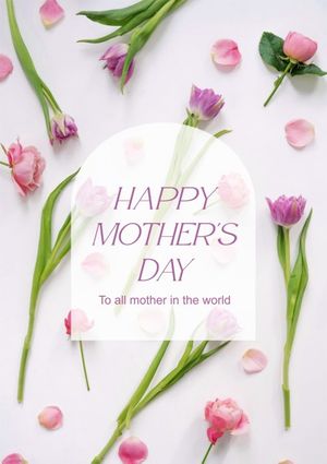 mothers day, mother day, greeting, White Spring Blossom Happy Mother's Day Poster Template
