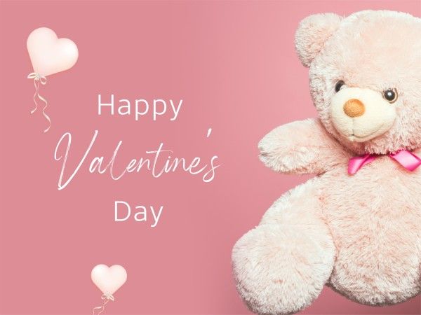 valentine day, valentines day, romantic, Pink Bear Valentine Love Wish Card Template