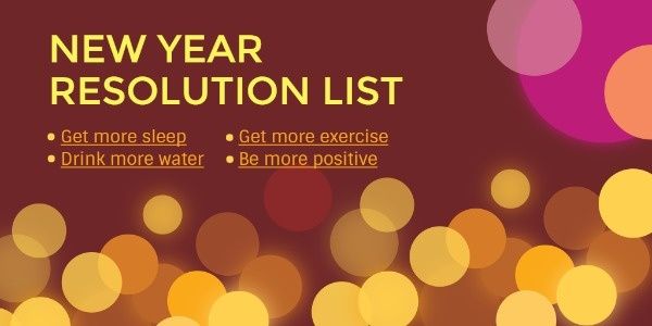 holiday, wishes, wish, New Year Resolution List Twitter Post Template
