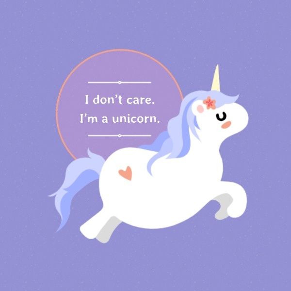 animal, kid, children, Cute Unicorn Instagram Post Template