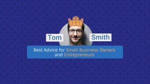 business man, owner, entrepreneurs, Small Business Advice Youtube Channel Art Template