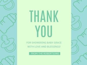 birth welcome, new born, baby welcome, Green Baby Shower Card Template