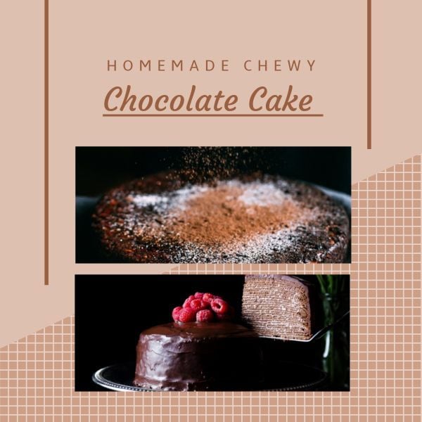 homemade, chocolate, food, DIY Cake Recipe  Instagram Post Template