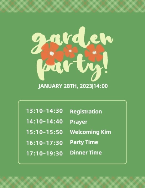 Green Garden Party Program