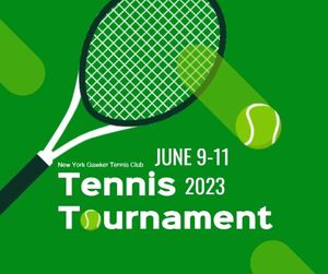 テニストーナメントの緑の背景 Facebook投稿
