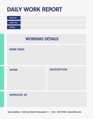 business, work, company, Simple And Geometric Grids Daily Report Template