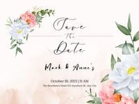 イラスト 花柄 結婚式の招待状 メッセージカード