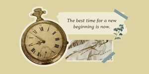 now, encouragement, motivation, Vintage Quote Twitter Post Template