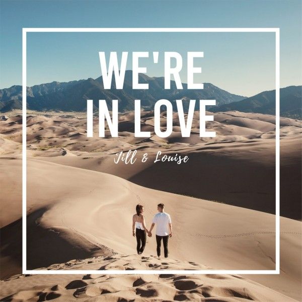 travel, trip, journey, Couple In Desert Life Love Instagram Post Template